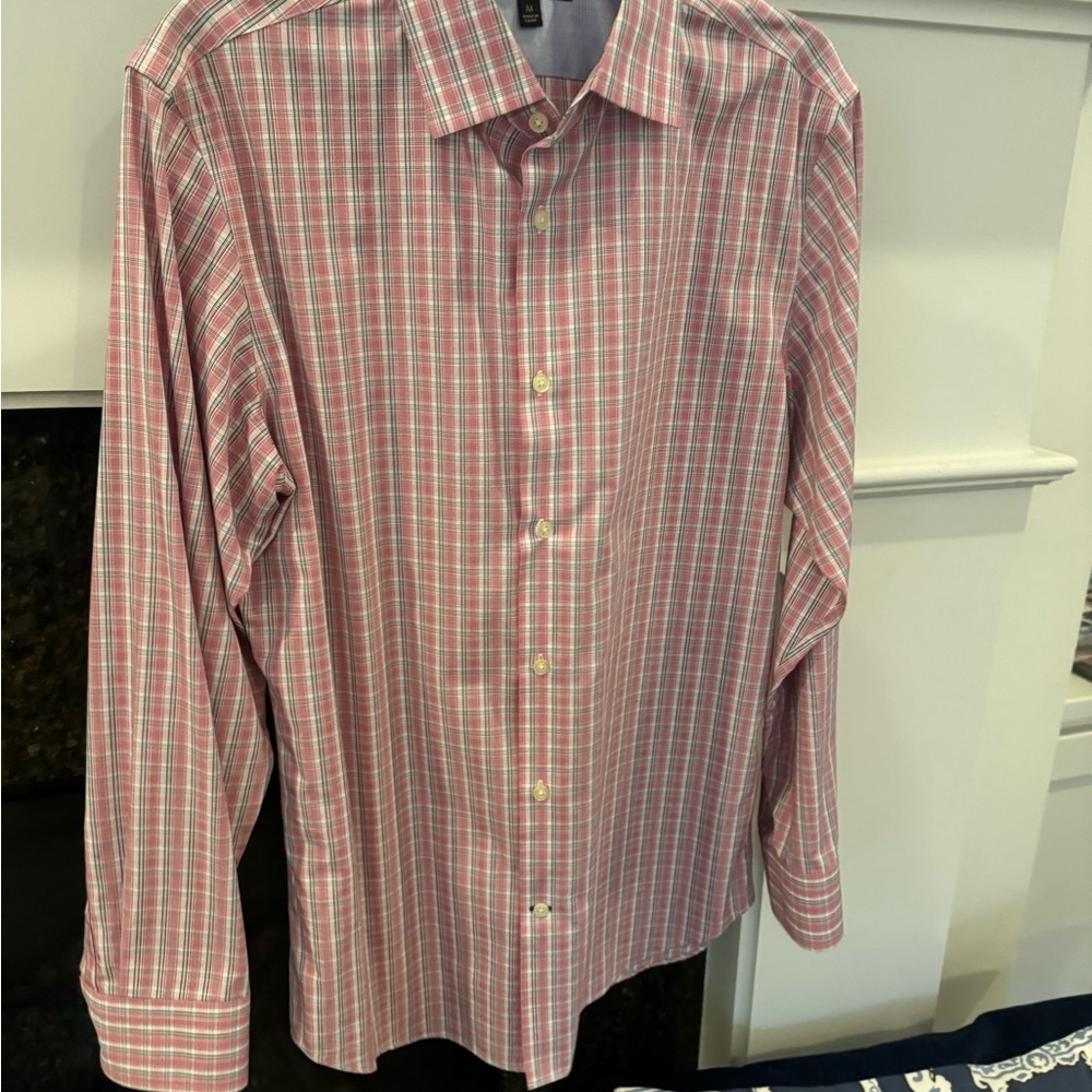 banana republic Men's Pink Plaid Shirt